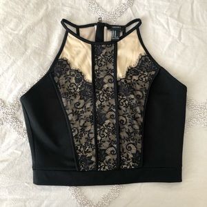 Lace Panel Crop Top